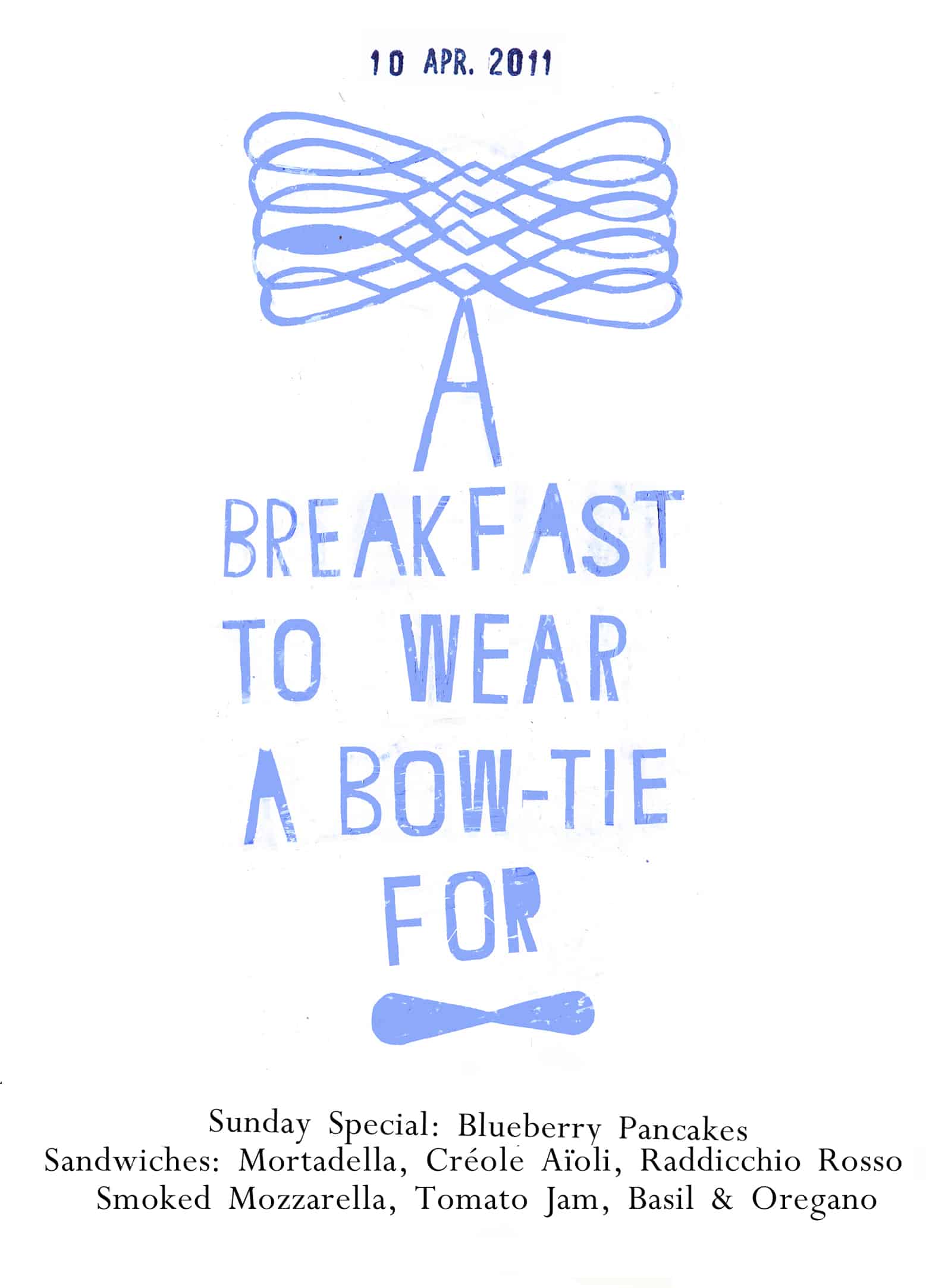 a breakfast to wear a bow-tie for